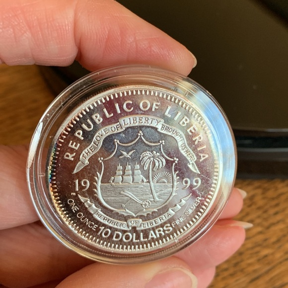 Christopher Columbus $10 commemorative 1oz fine silver 1999 Republic of Liberia - Picture 5 of 5